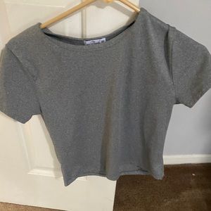 Grey cropped T-shirt, light airy material